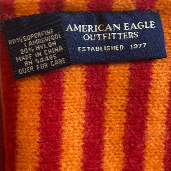 2000s AEO PUMPKIN SPICE STRIPED LAMBSWOOL EXTRA LONG WOOL SCARF Y2K ⭐️⭐️⭐️⭐️⭐️ - Picture 2 of 9
